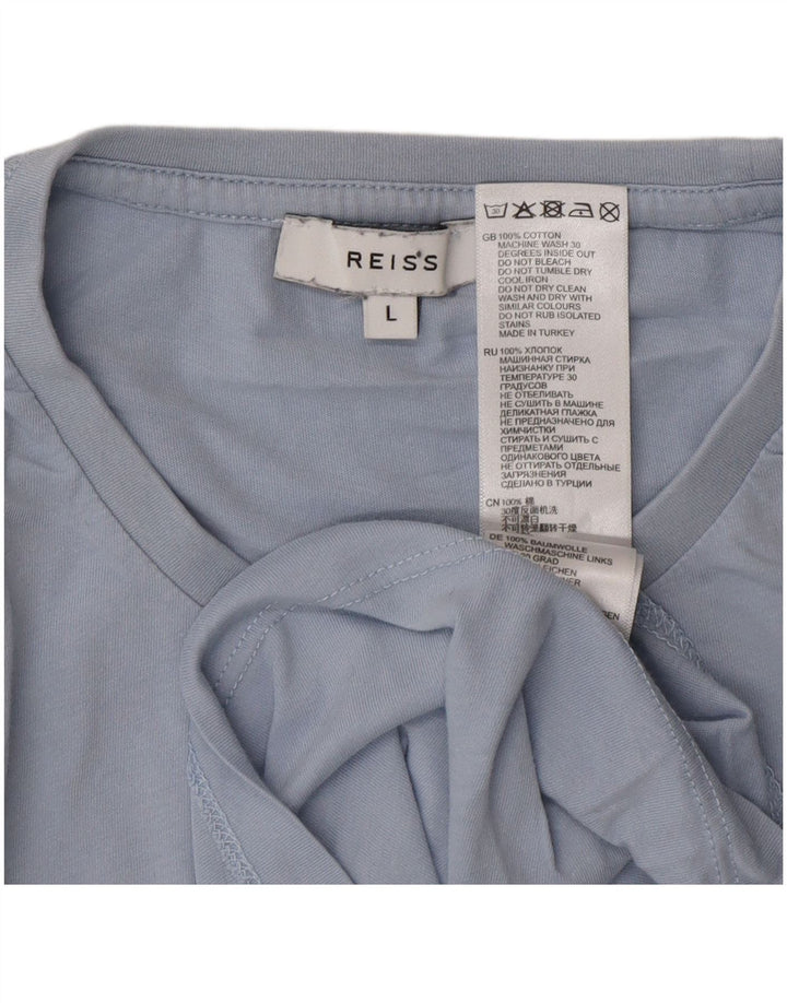 Reiss T-Shirt Homme Haut Large Bleu Coton