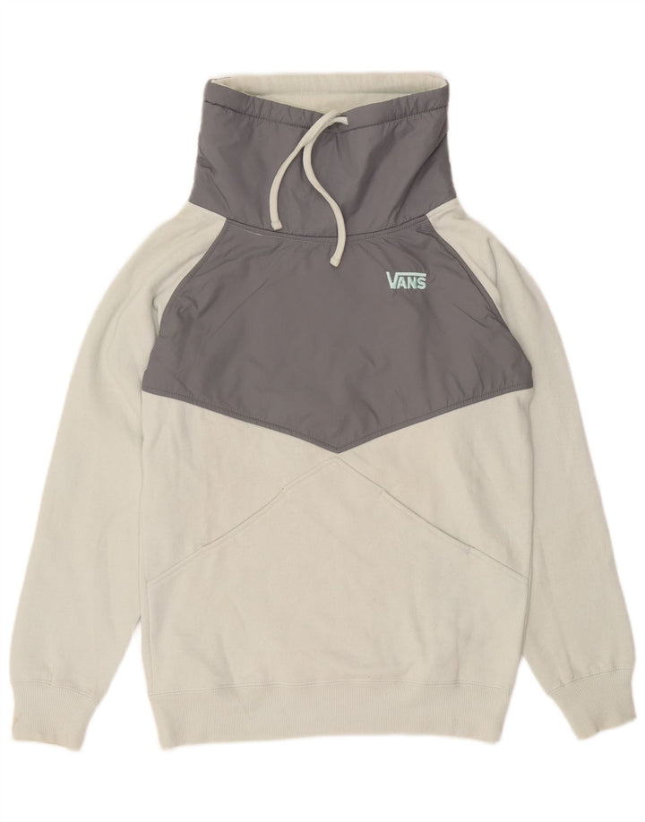 VANS Sweat-shirt pour femme UK 10 Petit coton color block blanc