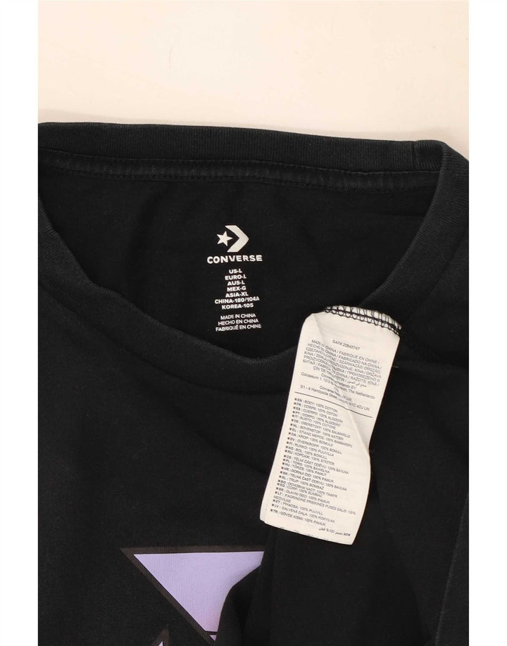 Converse T-shirt graphique pour hommes, grand, en coton noir