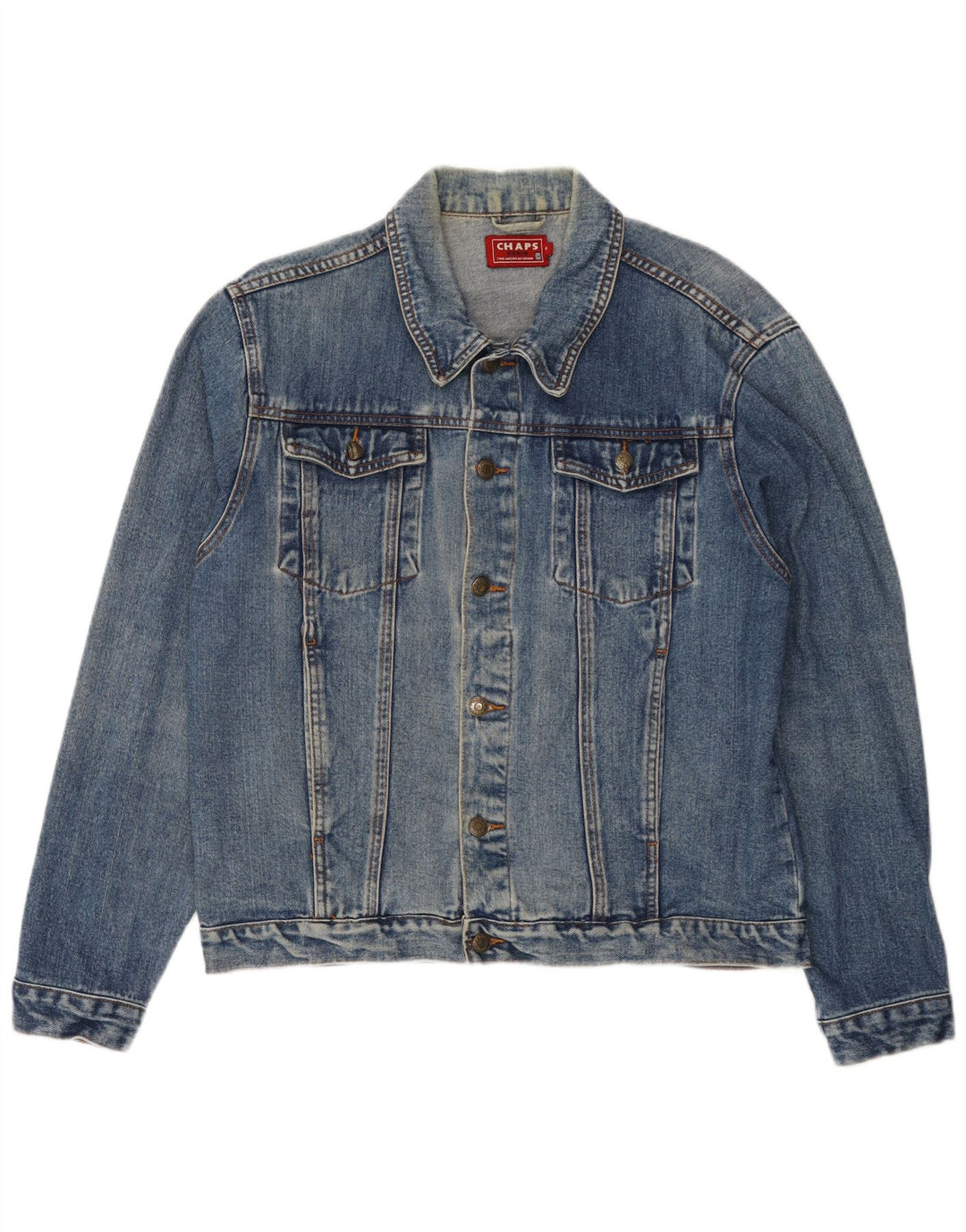 CHAPS Veste en Jean Homme UK 38 Bleu Moyen Coton