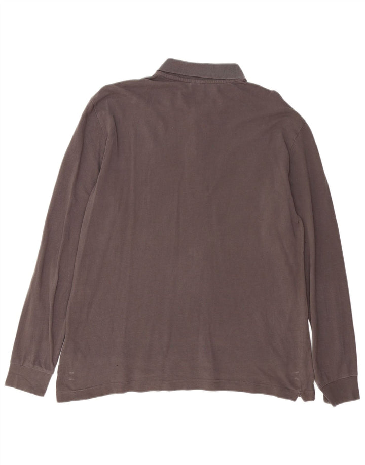 Kappa Polo à manches longues pour homme en coton gris moyen
