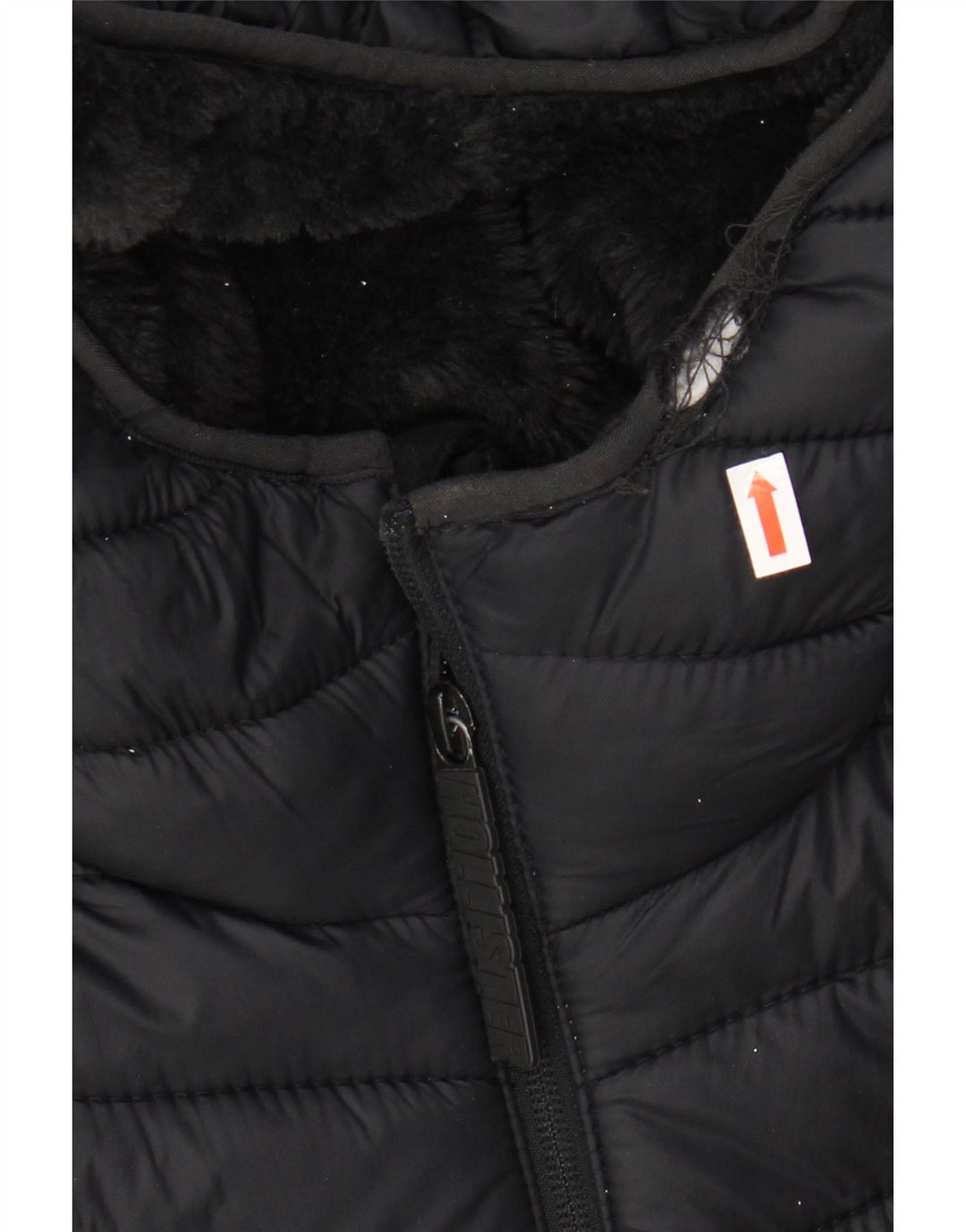 HOLLISTER Veste matelassée à capuche pour homme UK 34 XS Noir Nylon