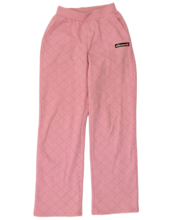 Ellesse Pantalon de survêtement taille haute pour femme UK 10 Small Rose Géométrique