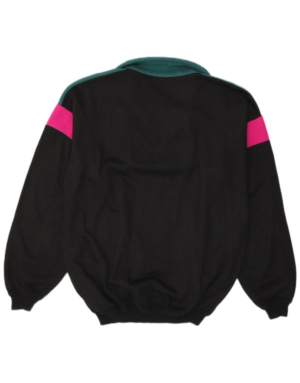 KISS Sweat-shirt polaire pour homme XL en coton color block noir