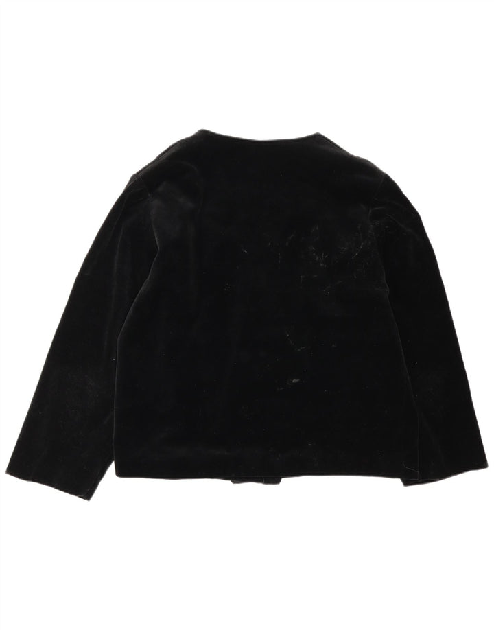 vintage Femme Velours Surdimensionné Blazer Veste UK 14 Moyen Noir Coton