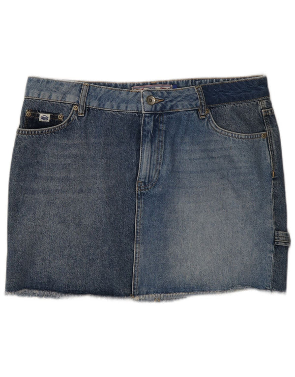 Superdry Femme Jupe En Jean W30 Bleu Moyen Coton