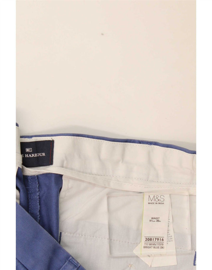 Marks & Spencer Short chino Blue Harbour W36 pour homme en coton bleu moyen