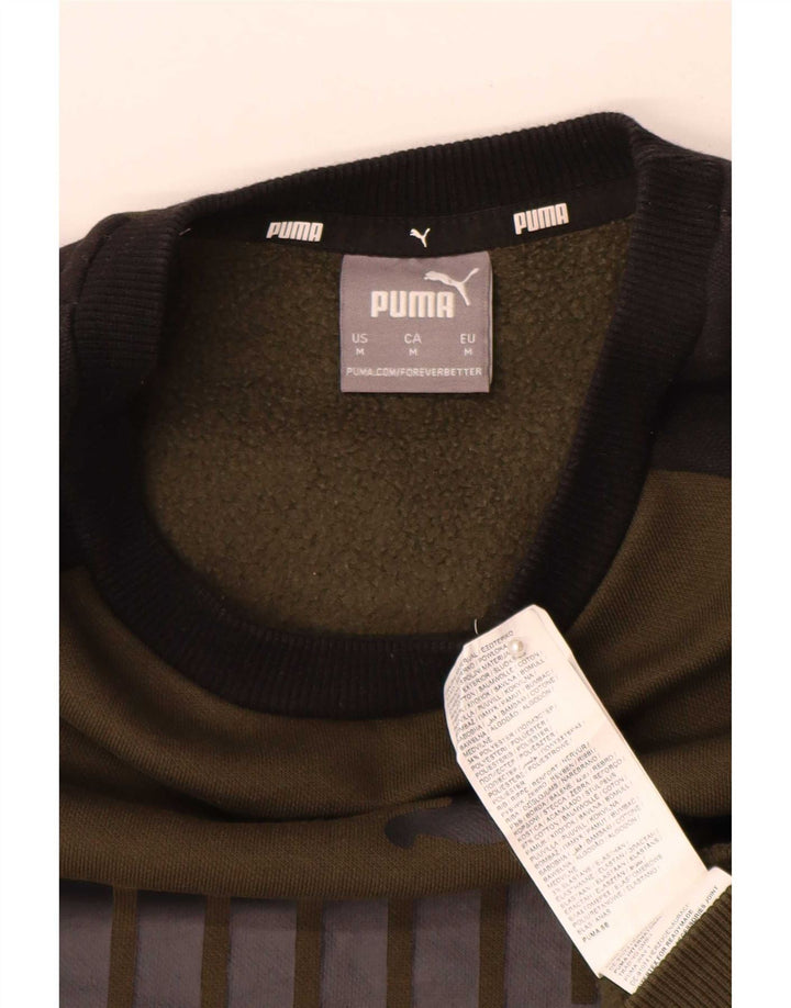 Puma Sweat-Shirt Graphique Homme Kaki Colorblock Coton