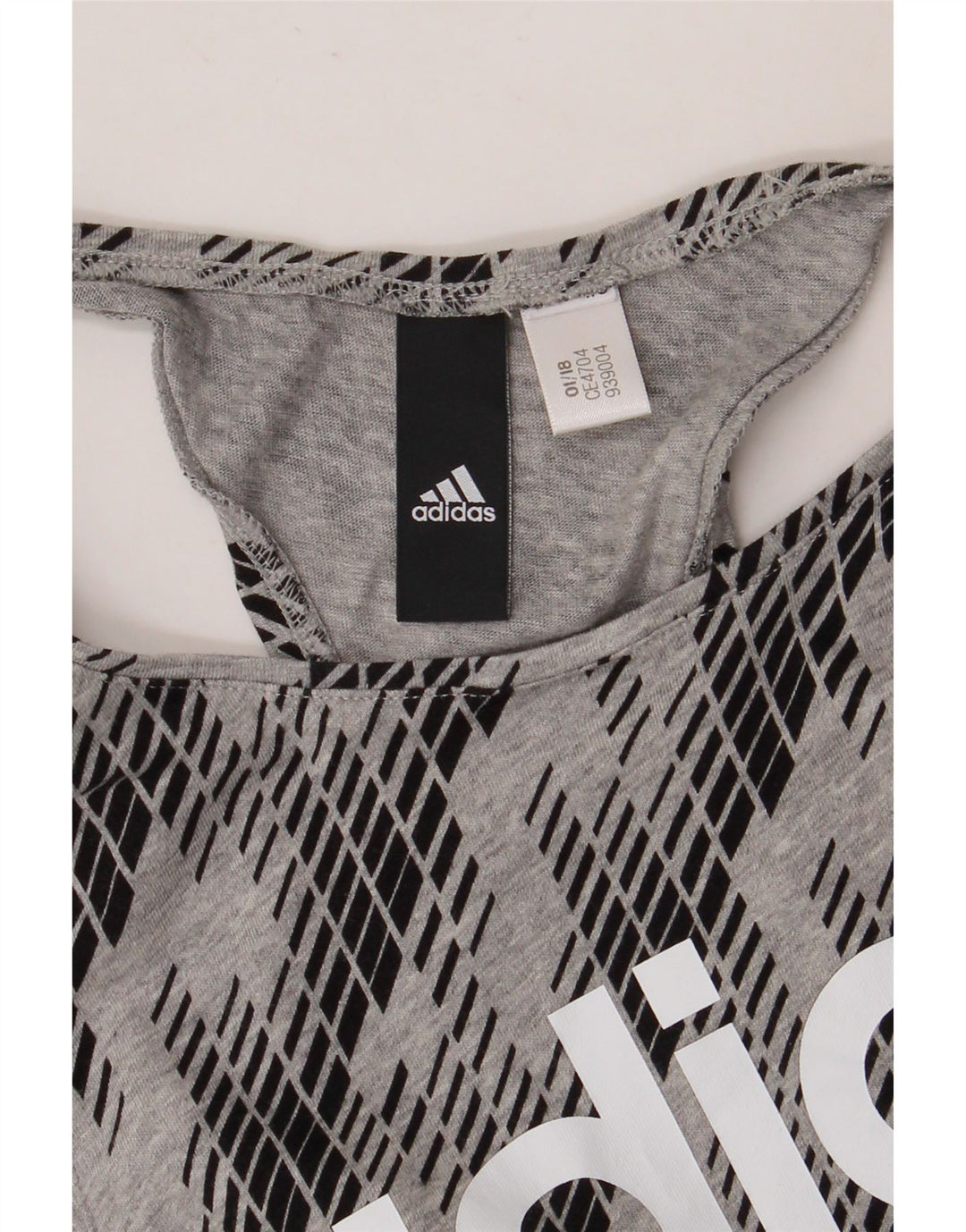 Adidas Débardeur graphique pour femme UK 8 Petit Gris Géométrique