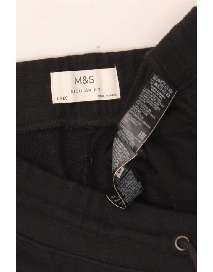 Marks & Spencer Short de sport coupe classique pour homme en coton noir Taille L
