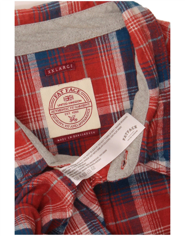 Chemise en flanelle pour hommes Fat Face 2XL coton à carreaux rouge
