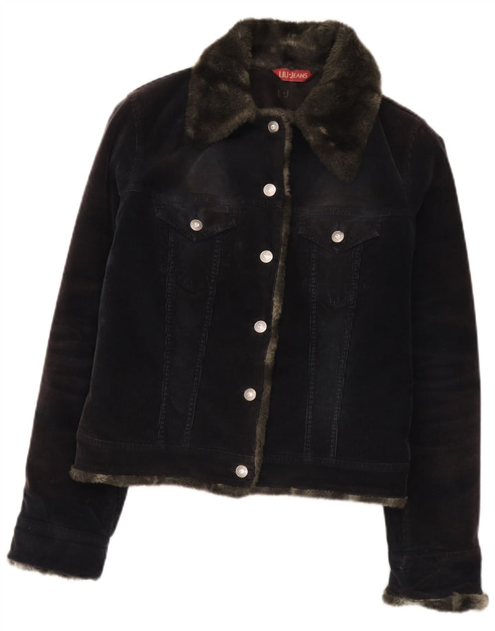 Liu Jo Veste en velours côtelé pour femme UK 44 Coton gris moyen