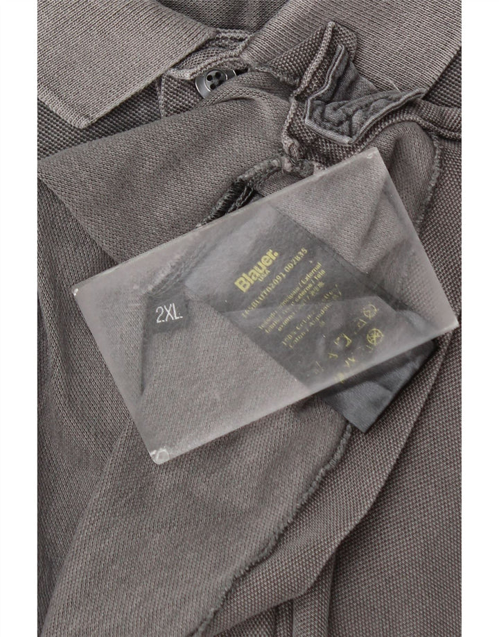 Blauer Polo Homme 2XL Gris Coton
