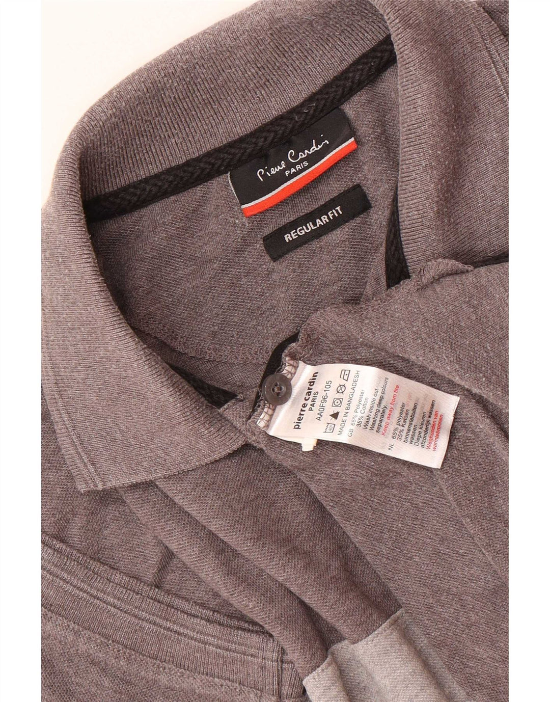 Pierre Cardin Polo Regular Fit Homme Petit Gris Colorblock Polyester