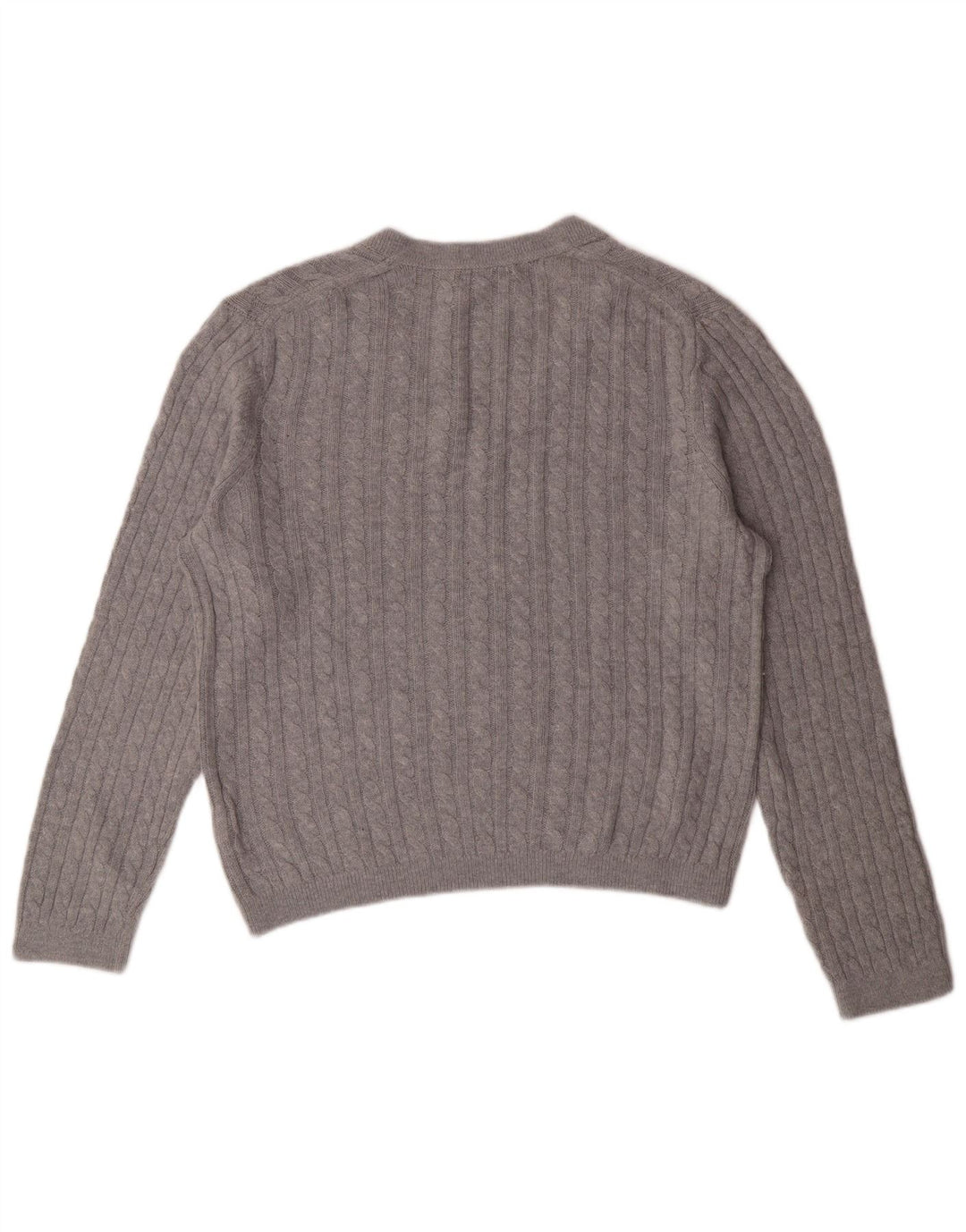 TOMMY HILFIGER Pull col en V pour femme UK 12 Nylon gris moyen