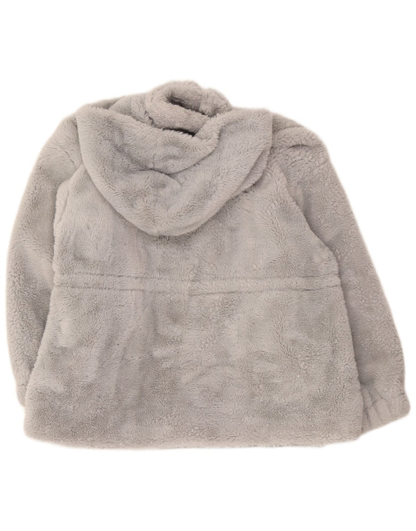 Guess Veste polaire surdimensionnée à capuche Teddy Bear pour femme UK 18 XL Gris
