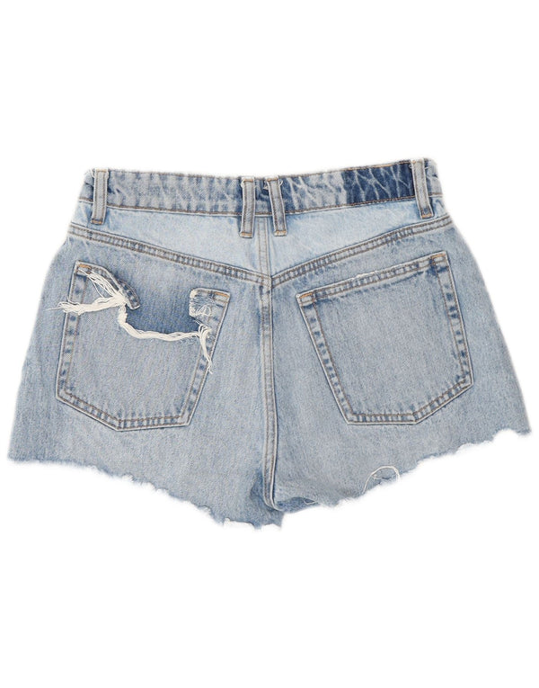 Zara Womens High Waist Denim Shorts EU 36 XS W26 Blue