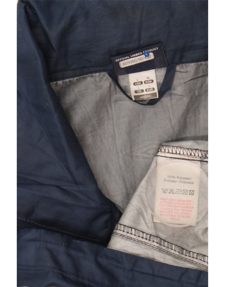 Umbro Veste de pluie à capuche graphique pour homme UK 40 Large Bleu marine Polyester