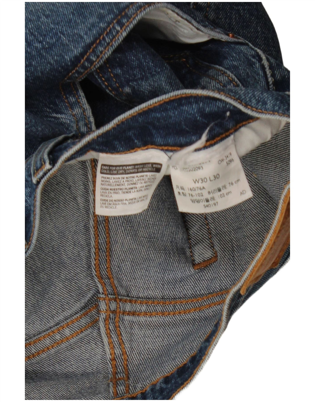 LEVI'S Short en Jean 501 W30 Homme Bleu Moyen