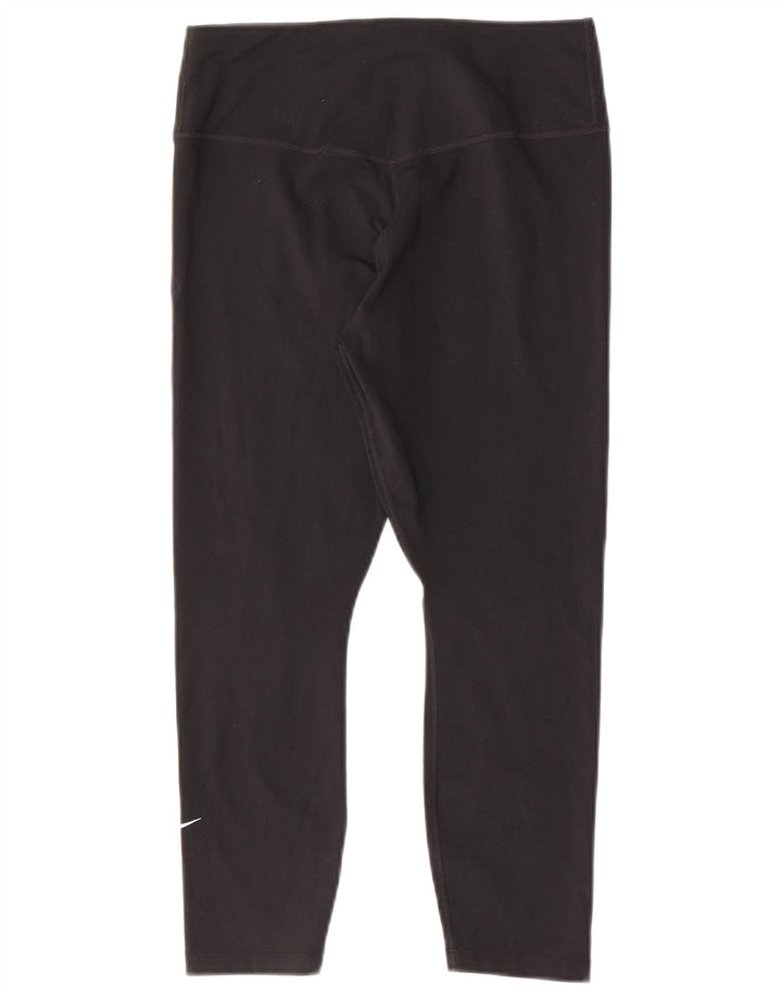 Nike Legging Capri Dri Fit Femme UK 12 Noir Moyen Polyester