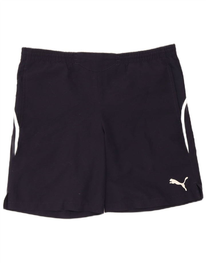 PUMA Short de Sport Homme Bleu Marine Moyen Polyester
