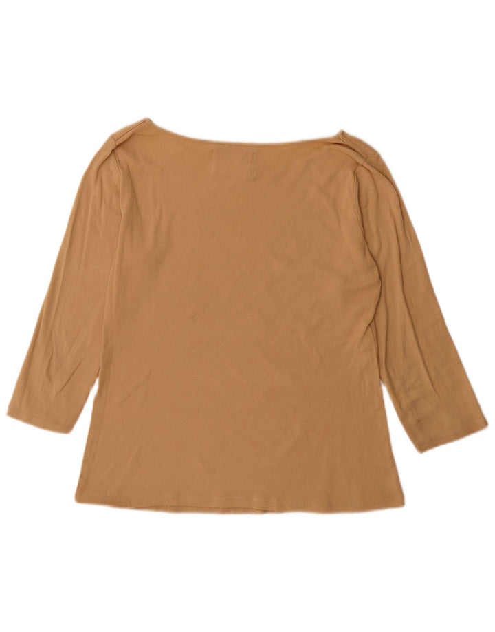 Zara Femme Top Manches 3/4 UK 14 Grand Coton Beige