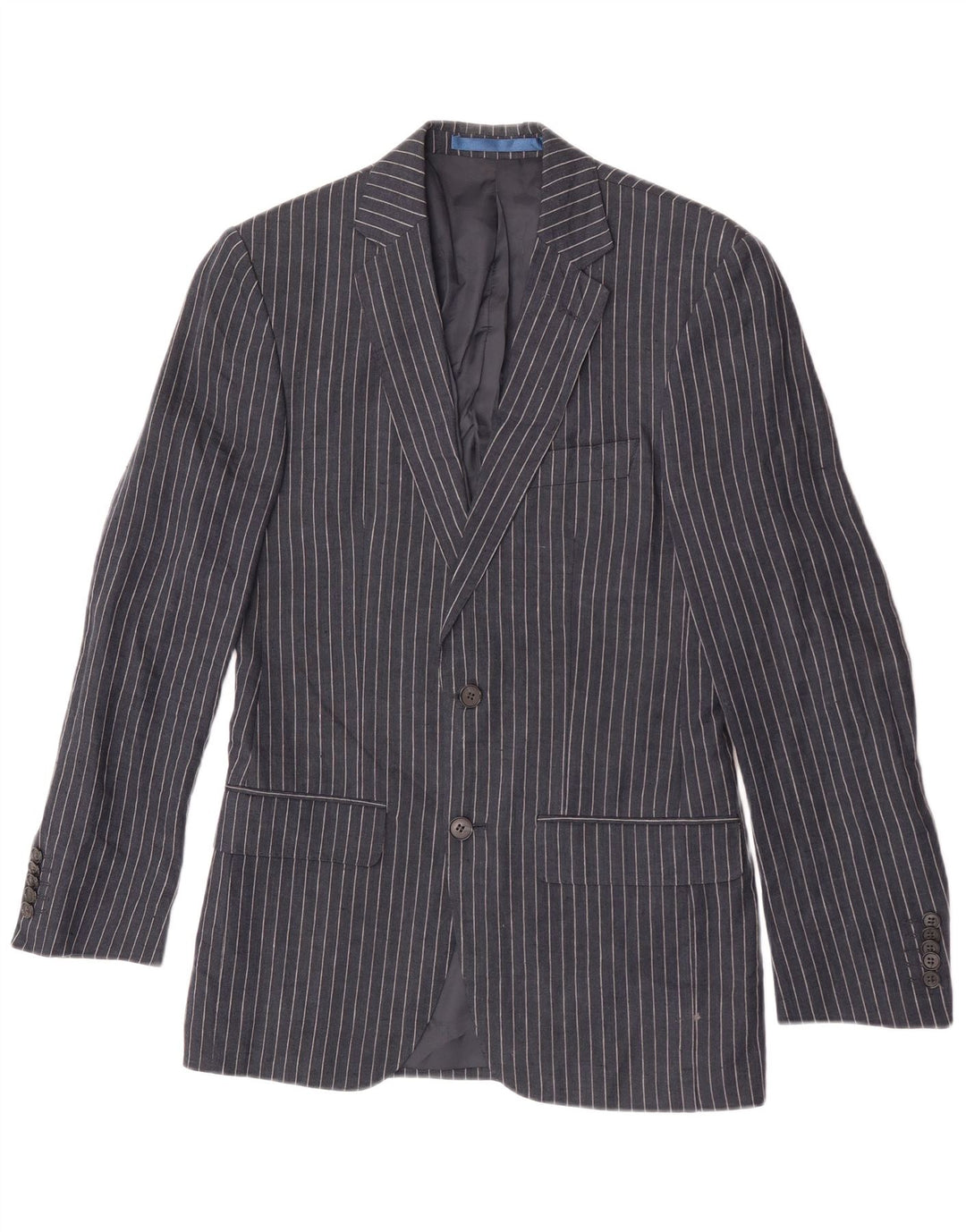 Marks & Spencer Veste blazer à 2 boutons pour homme UK 34 XS Bleu marine à fines rayures
