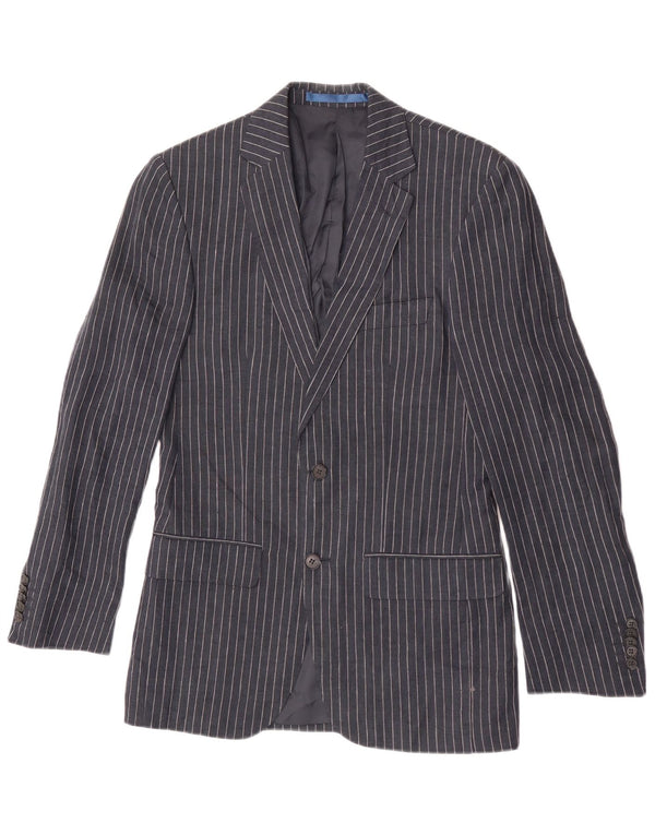 Marks & Spencer Veste blazer à 2 boutons pour homme UK 34 XS Bleu marine à fines rayures
