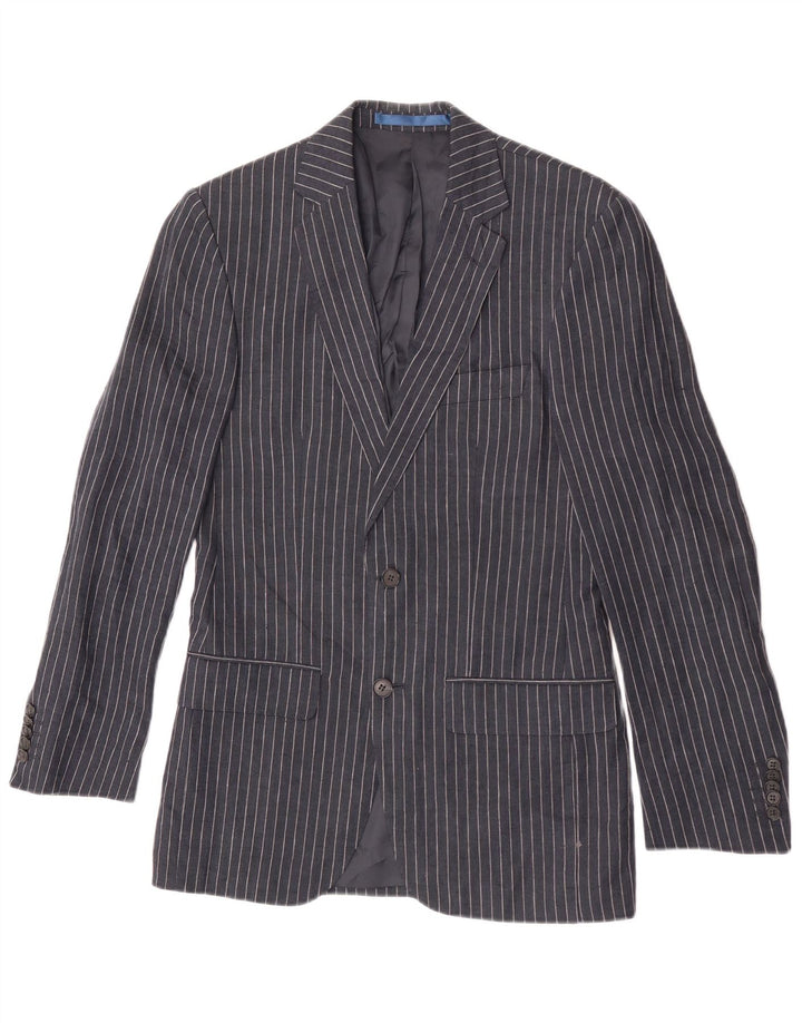 Marks & Spencer Veste blazer à 2 boutons pour homme UK 34 XS Bleu marine à fines rayures