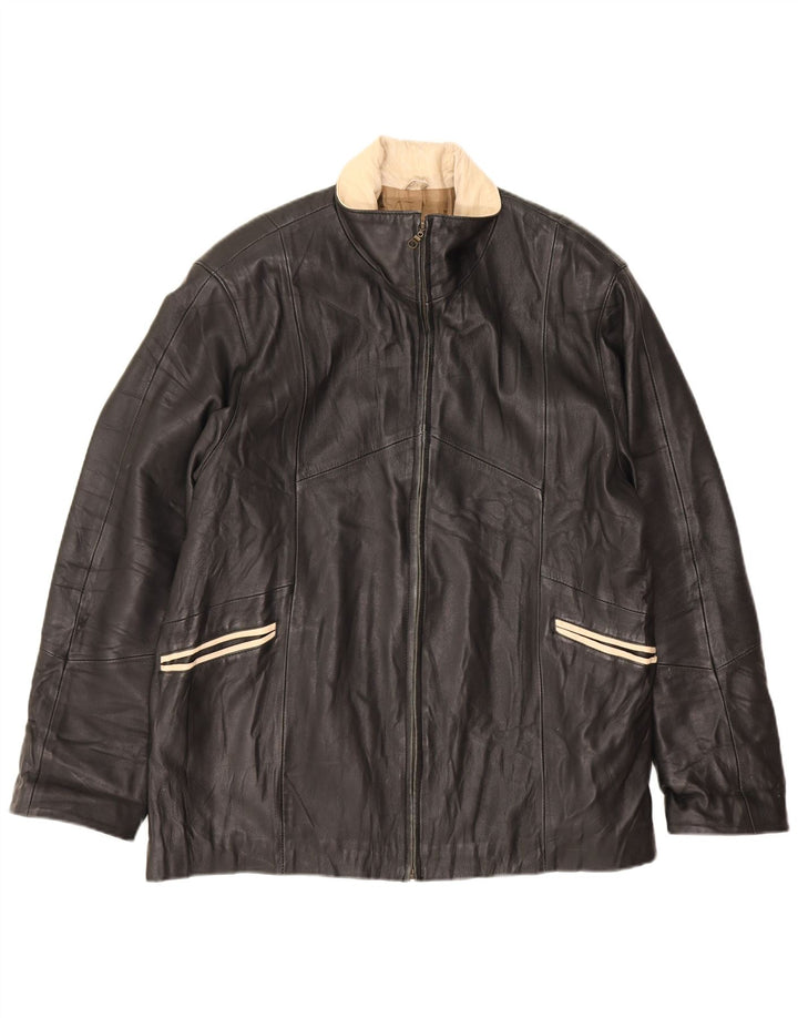 veste en cuir homme vintage UK 40 Grand Noir