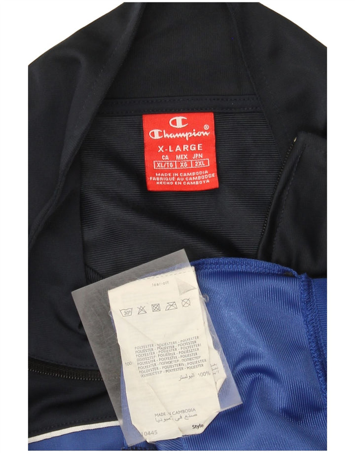 Champion Veste de survêtement graphique pour homme XL Bleu Colorblock Polyester