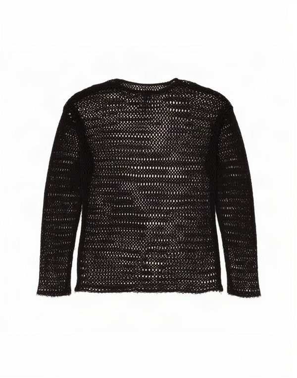 Zara Womens Crochet See Through Top UK 10 Petit Noir