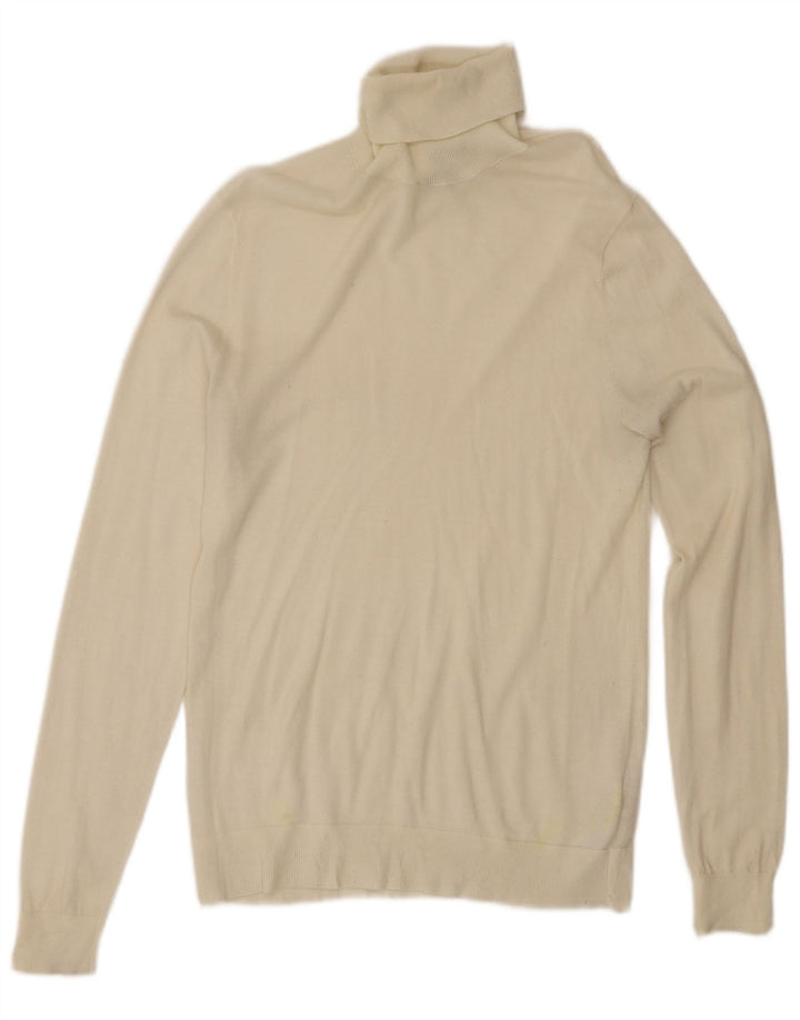 MASSIMO DUTTI Pull col roulé pour femme UK 12 Blanc moyen