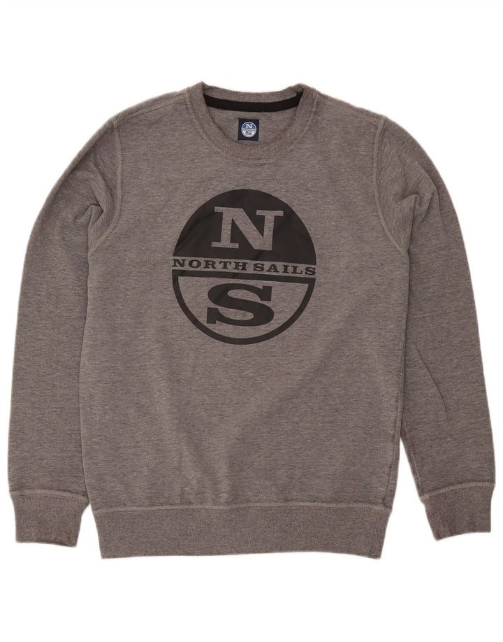 North Sails Sweat-shirt graphique pour hommes en coton moucheté petit gris