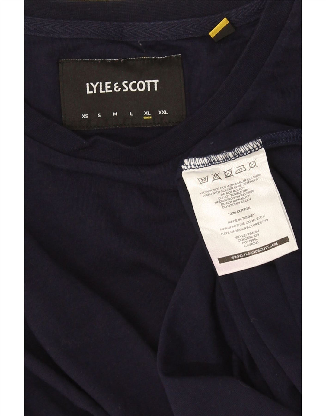 Lyle & Scott T-Shirt Homme Top XL Bleu Marine Coton