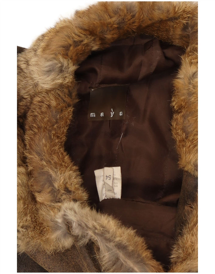 MAYS Veste en cuir pour homme UK 40 Grand cuir marron