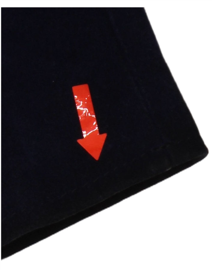 veste en daim femme vintage UK 12 Bleu Marine Moyen