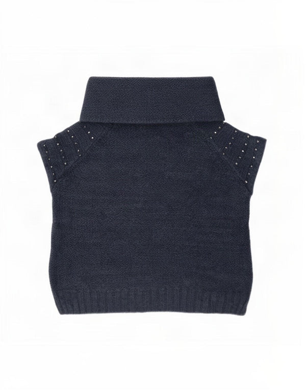 MINT VELVET Womens Crop Vest Tank Top UK 16 Large Navy Blue