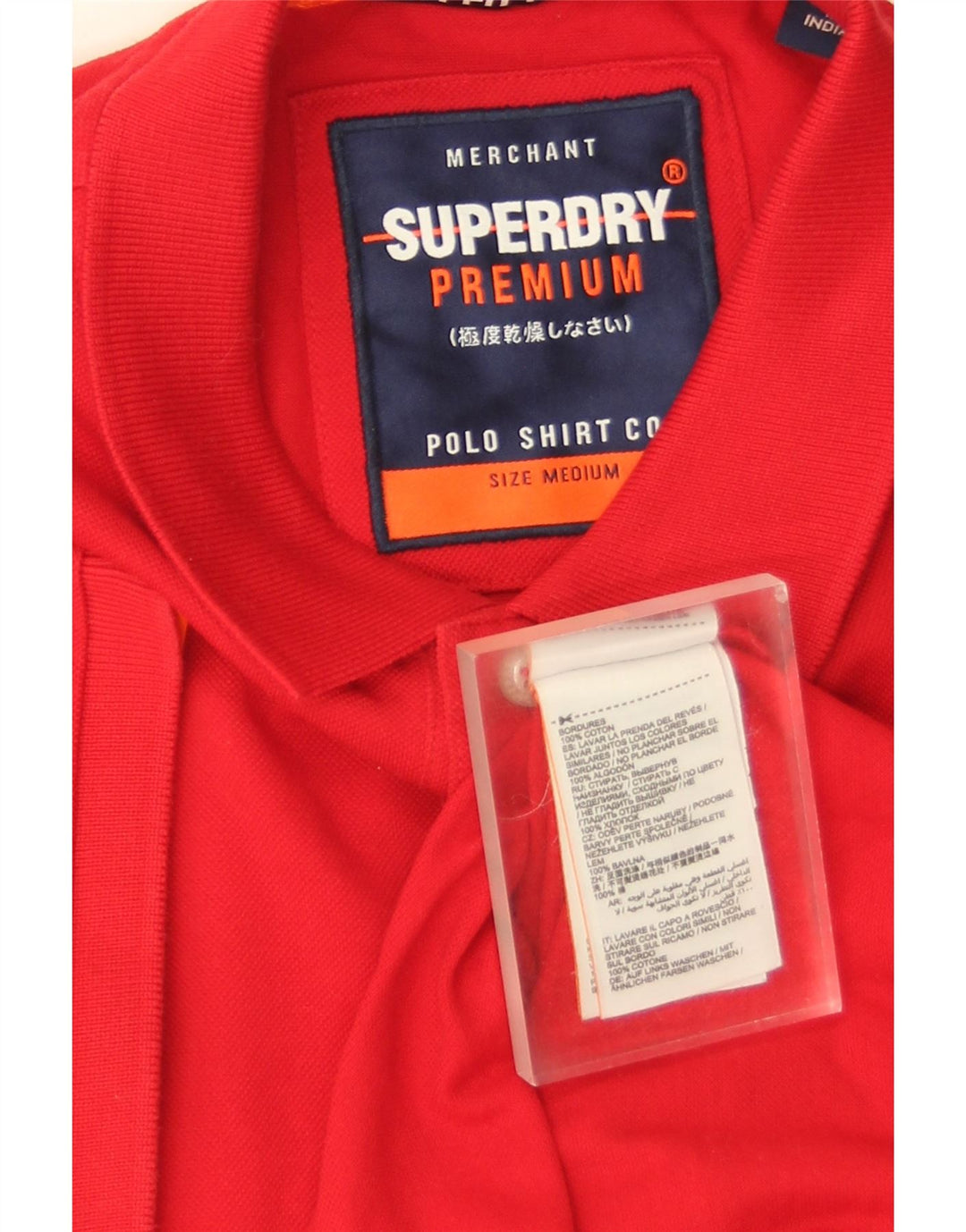 Superdry Polo Homme Rouge Moyen Coton