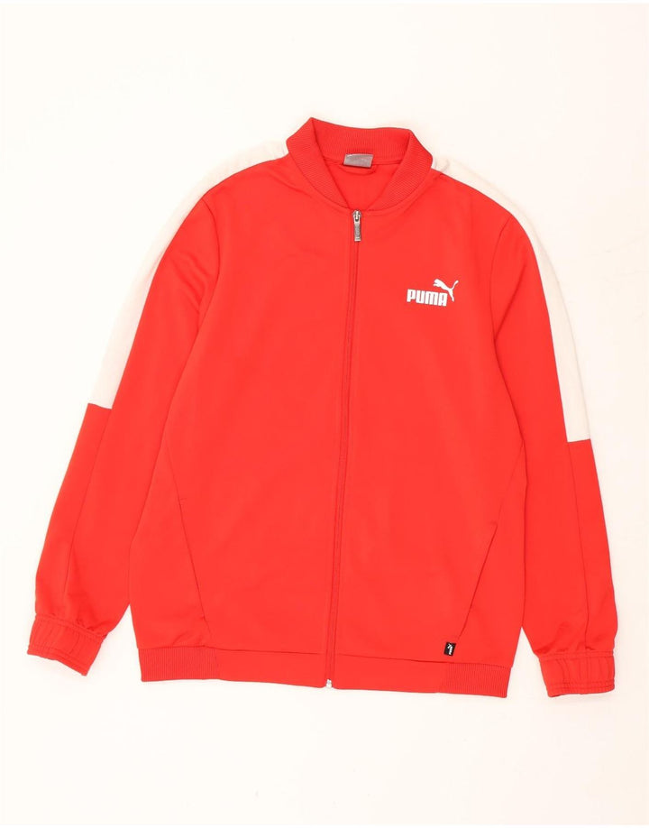 Puma Veste de Survêtement Homme Rouge Moyen Polyester Colorblock