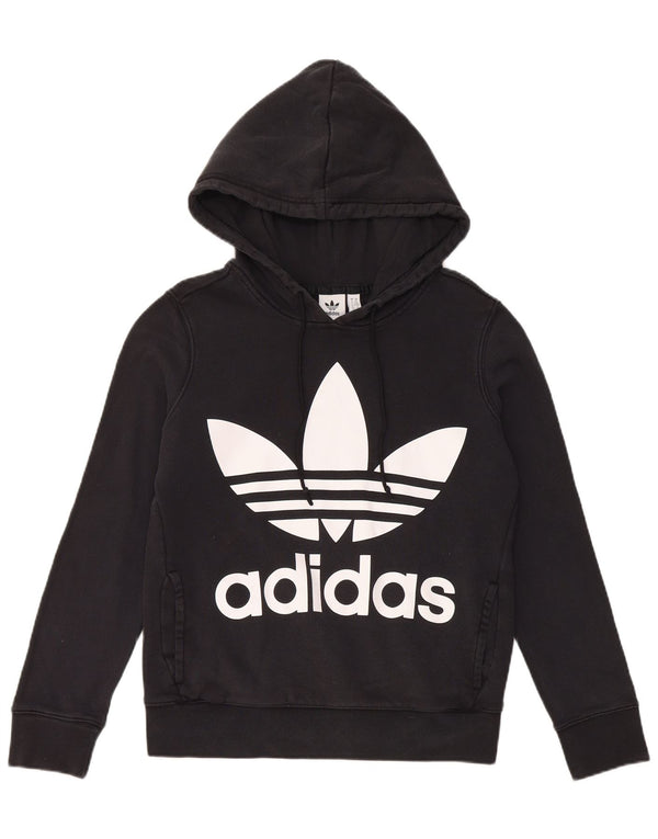 Adidas Pull à capuche surdimensionné graphique pour femme UK 6 XS Noir