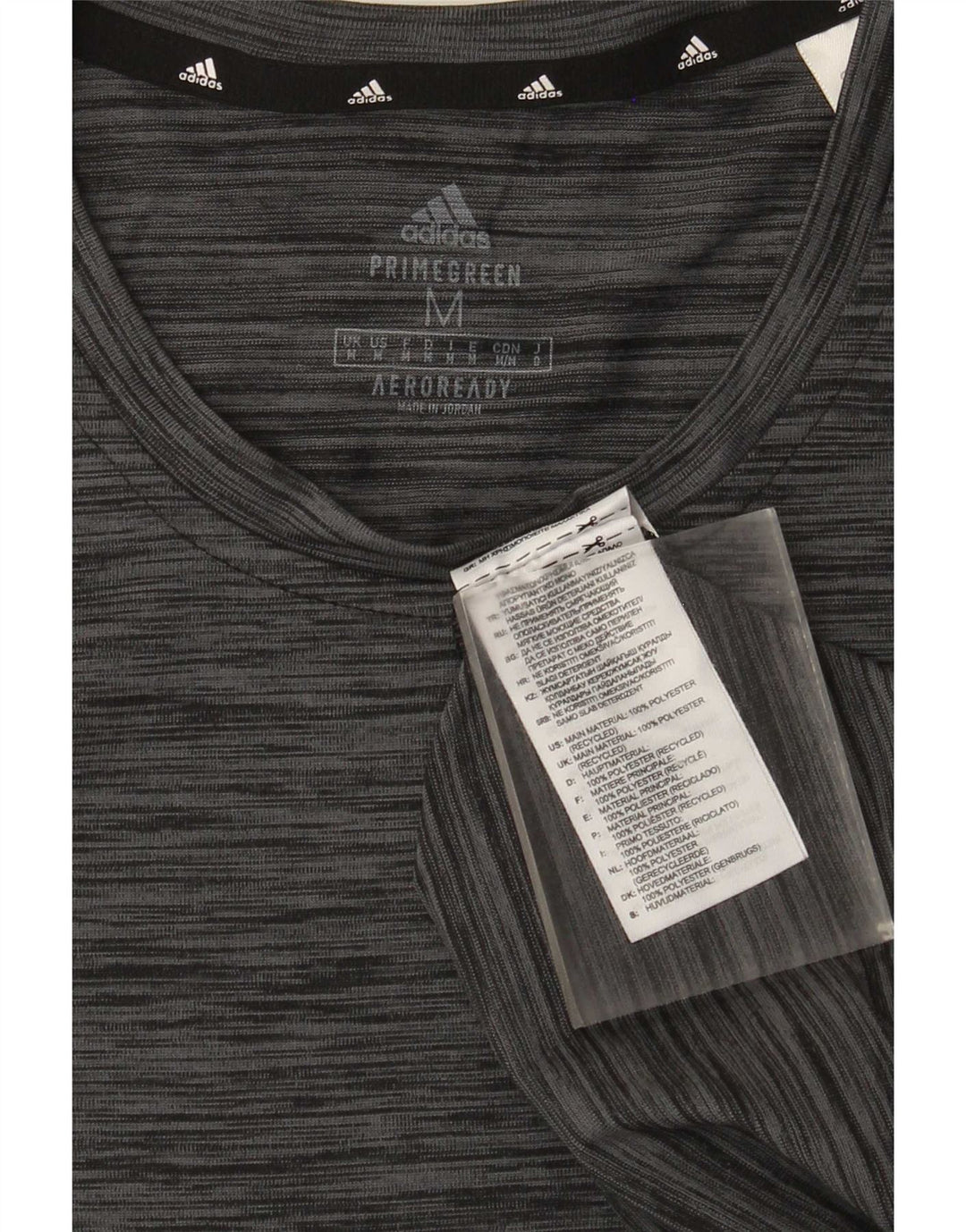 Adidas Homme Aeroready T-Shirt Top Gris Moyen Moucheté Polyester