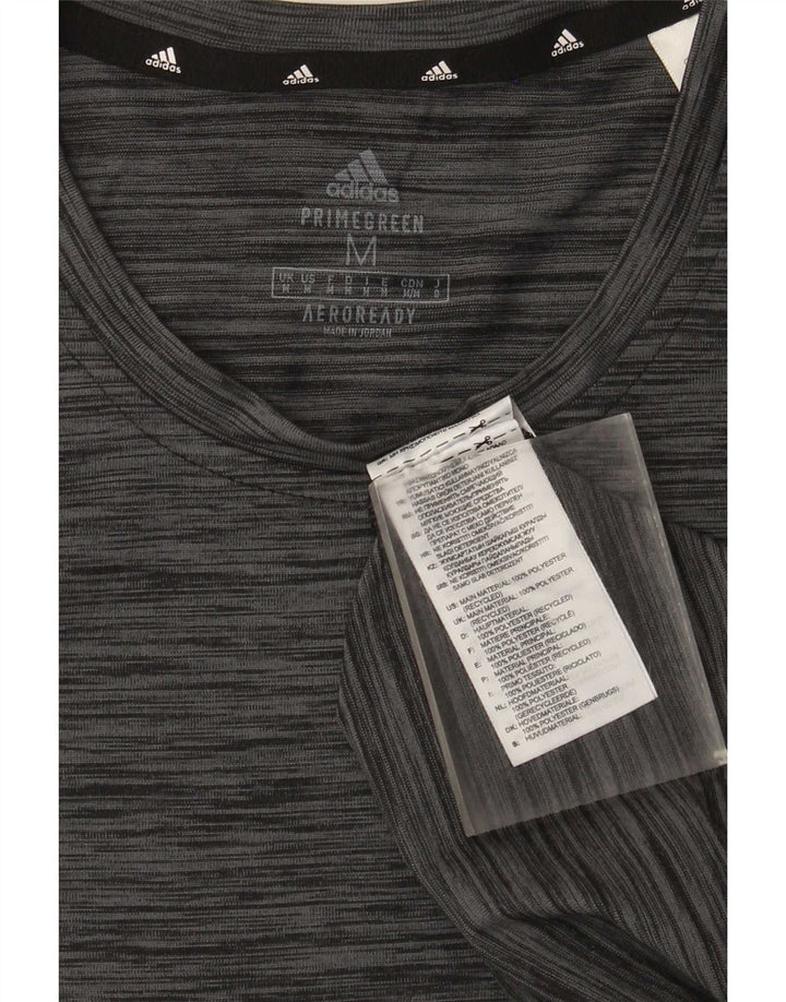 Adidas Homme Aeroready T-Shirt Top Gris Moyen Moucheté Polyester