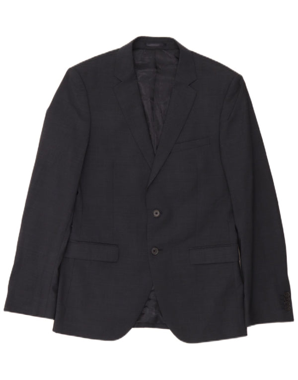 Dkny Veste Blazer Slim Fit à 2 Boutons pour Homme UK 38 Laine Bleu Marine Moyen