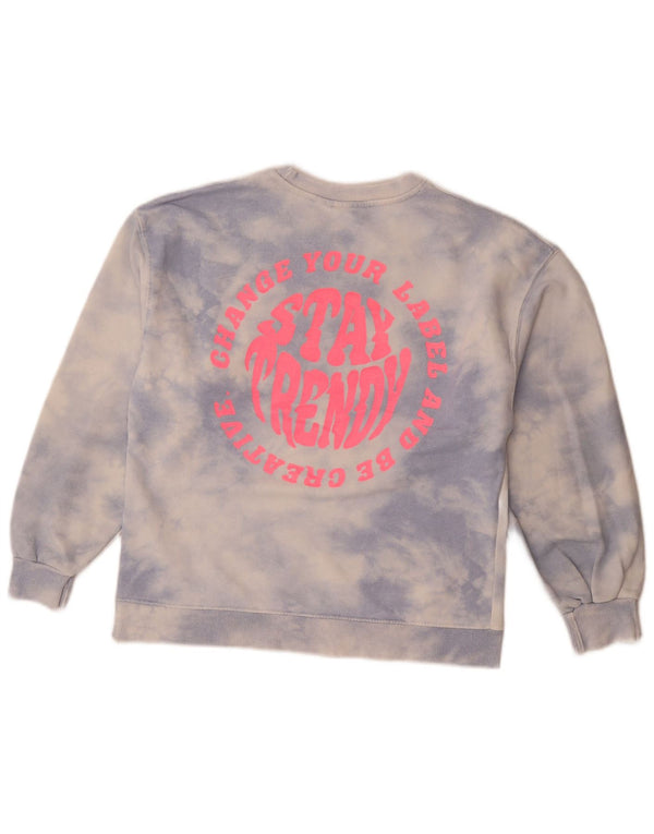 Zara Sweat-shirt graphique fille 13-14 ans Bleu Tie Dye Coton