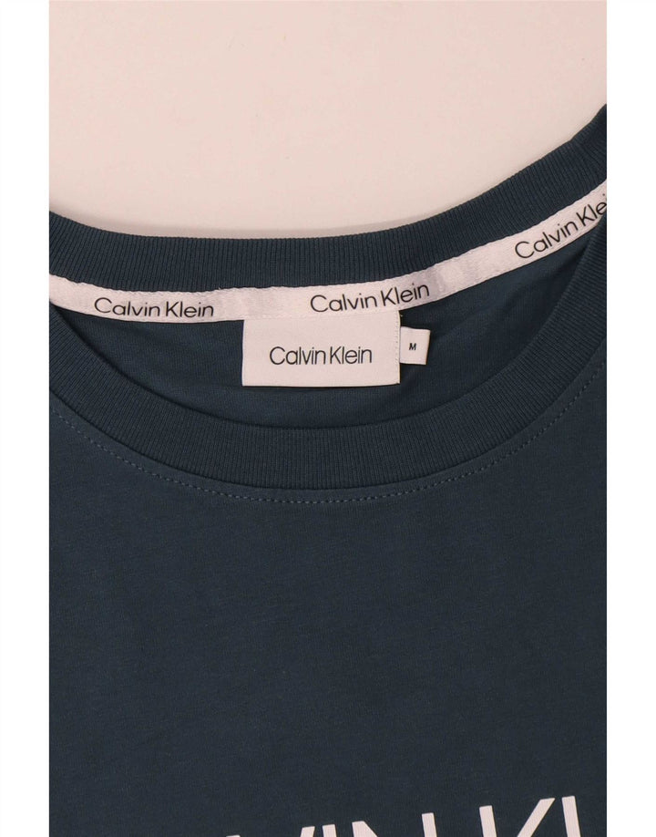 Calvin Klein T-Shirt Graphique Homme Bleu Marine Moyen Coton