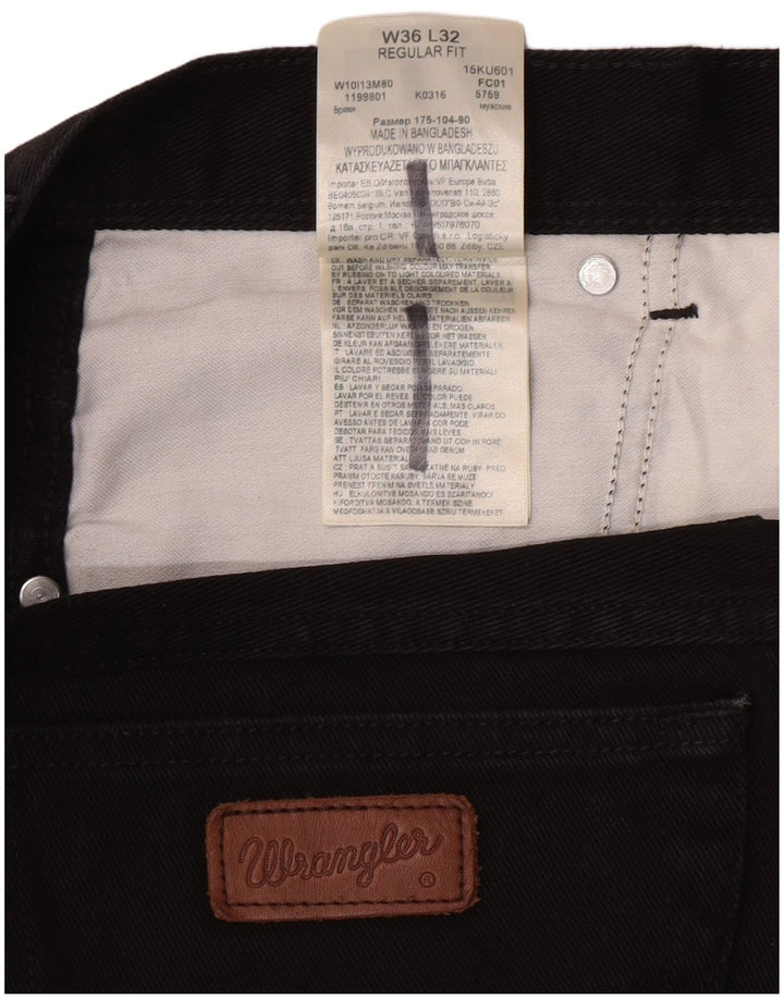 Wrangler Jean droit coupe régulière pour homme W36 L32 en coton noir