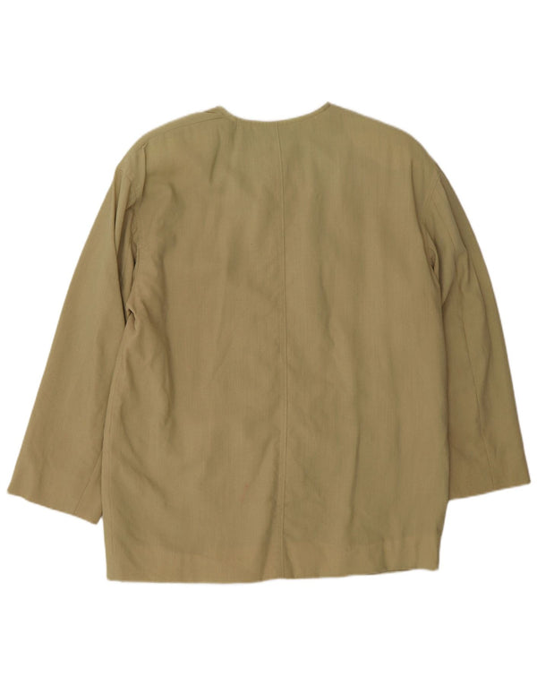 Marella Veste blazer surdimensionnée à 5 boutons pour femme UK 10 Petite laine kaki