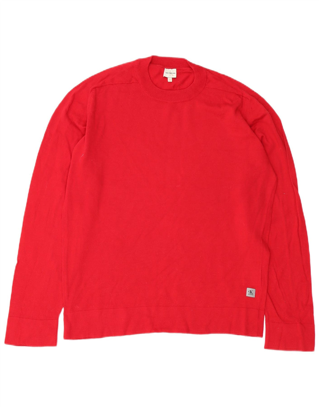 Calvin Klein Jeans Pull Ras du Cou Homme Rouge Moyen Coton