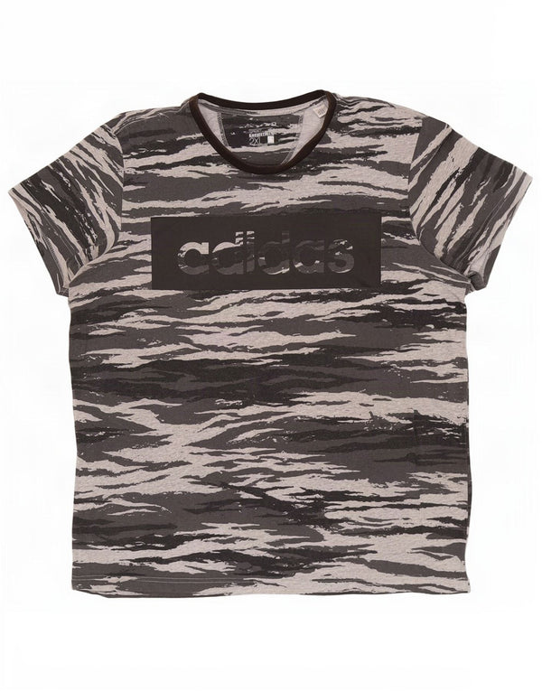 Adidas Hommes Climalite Graphic T-Shirt Top 2XL Gris Camouflage Coton